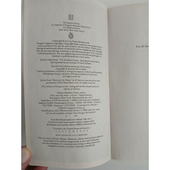 Into the Water: A Novel Suspense Thriller Paperback by Paula Hawkins - Picture 3 of 3